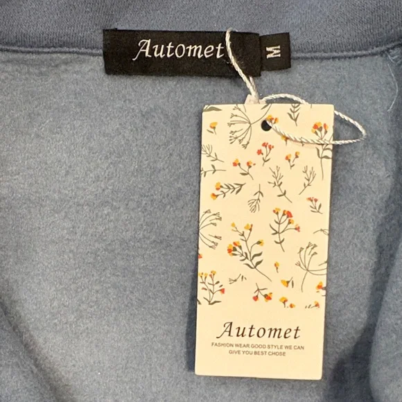 Automet NWT Blue Quarter-Zip Pullover - Picture 2 of 5